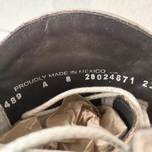 Lane SHOWDOWN Womens White Cowboy Boots 8 Short Western Cowgirl Lace-up Bootie - Picture 9 of 11